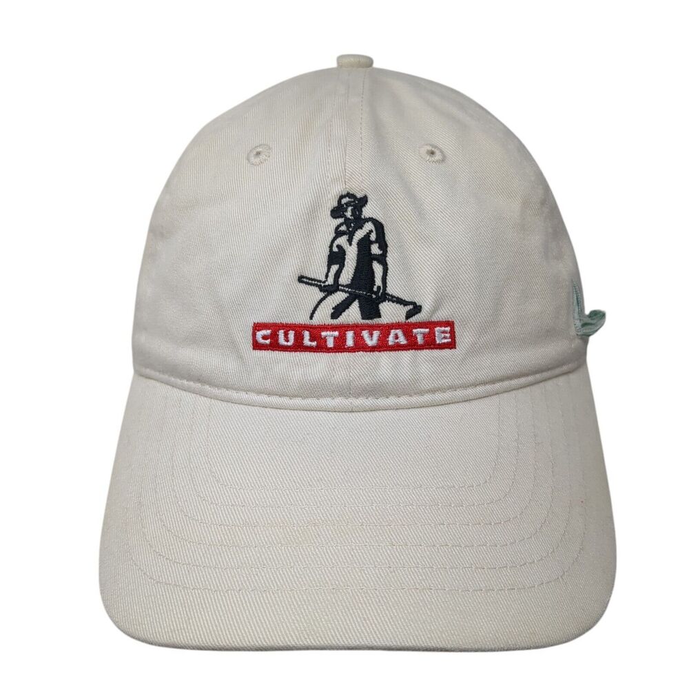 Cultivate Est. 1998 Strapback Hat Tan One Size Adjustable Embroidered Organic